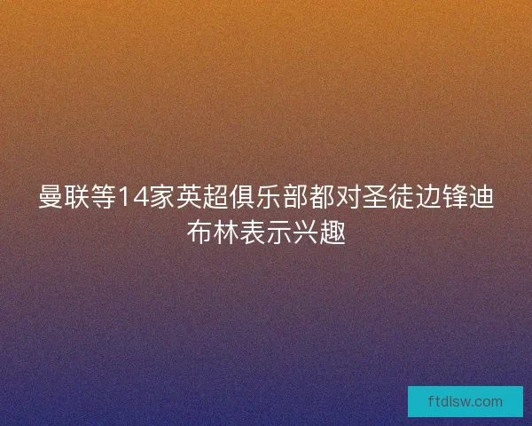 曼联等14家英超俱乐部都对圣徒边锋迪布林表示兴趣
